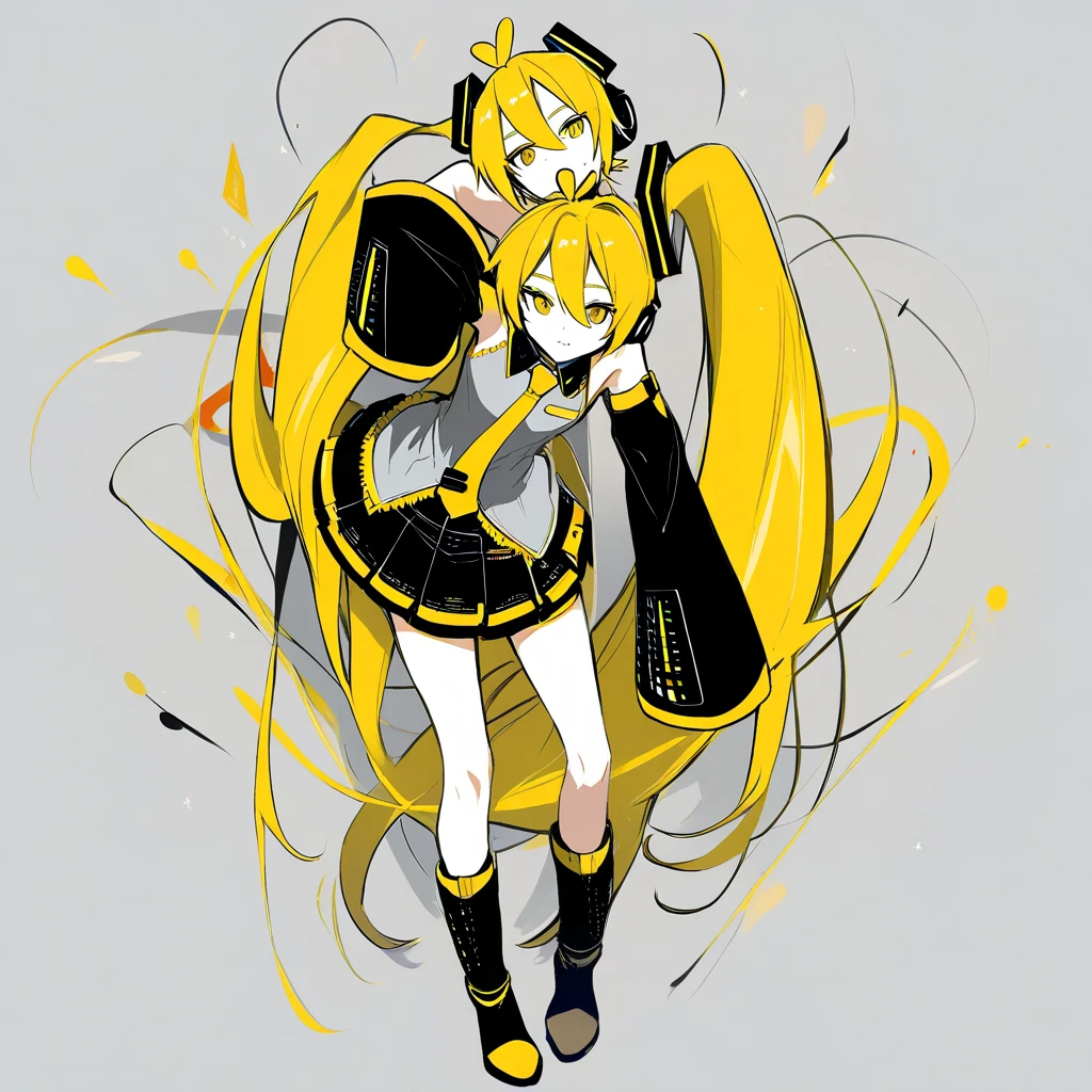 Dressed as a bee, bee bodysuit, na balad, party, blonde LONG HAIR, yellow skates, standing