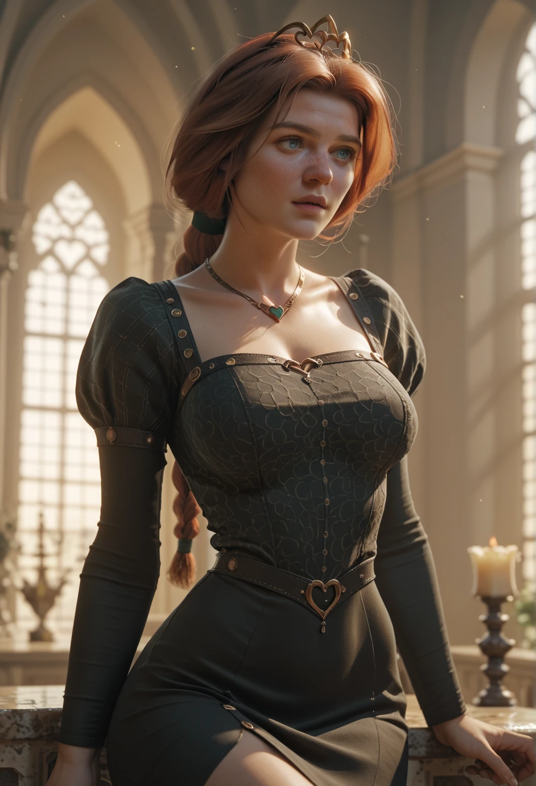 Photo of Anna of Arendelle as a teacher, teacher, teacher clothes, mini dress, Anna from Disney Frozen movie, tall and sexy, superb face, perfect body, provocative, Nice, show breasts, huge breasts, tall, sexy legs, bursting huge breasts, wide hips, busty, sexy, enormous breasts, happy, full body view.