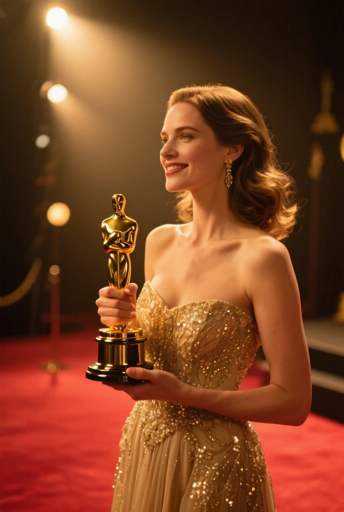 academy awards, the moment of the award, explosion of emotion, people praising, (ultra detailed, absolutely resolution, best quality:1.3), 2.5D, delicate and dynamic, shading effects, hyper realistic, artistic photography