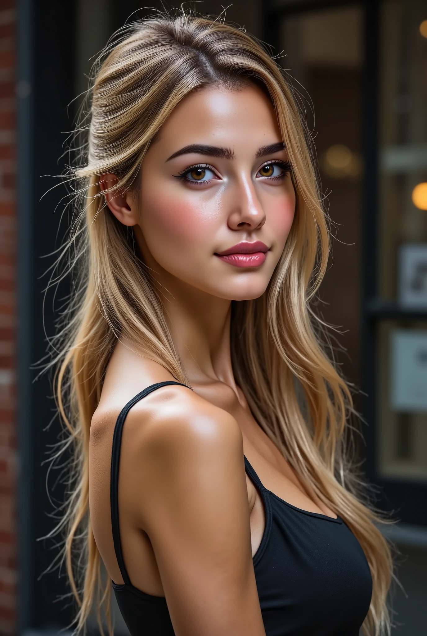 ((obra maestra, Foto selfie, desde arriba: 1.4)), ((toma de cuerpo completo, mejor calidad, HQ, 4k)), Professional Dslr RAW uhd photography of an amazing beautiful blonde 24 years old ((mujer de ojos azules)) walking down a dark alleyway, senos_B natural, fondo nocturno de la ciudad, (vestido rojo), (escote), detallado (Texturas!, cabello!, brillo, Color!!, imperfecciones: 1.1), (((ojos brillantes altamente detallados, ((staring at the camera)), )))specular lighting, DSLR, Ultra calidad, foco nítido, Sharp tack, DOF, movie grain, (centrado), Fujifilm XT3, cristalino, Centro del marco, Cara hermosa, encantadora, foco nítido, farola, Neon lights, Bokeh, (poco iluminado), discreto, Por la noche, (cielo nocturno) poros detallados de la piel, piel grasa, bronceado, detalles intrincados de los ojos