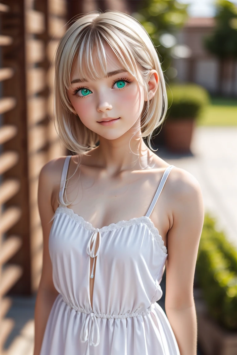 Hot girl, silver afro hair, yellow eyes,smilling, in the jungle.medium.body,bra