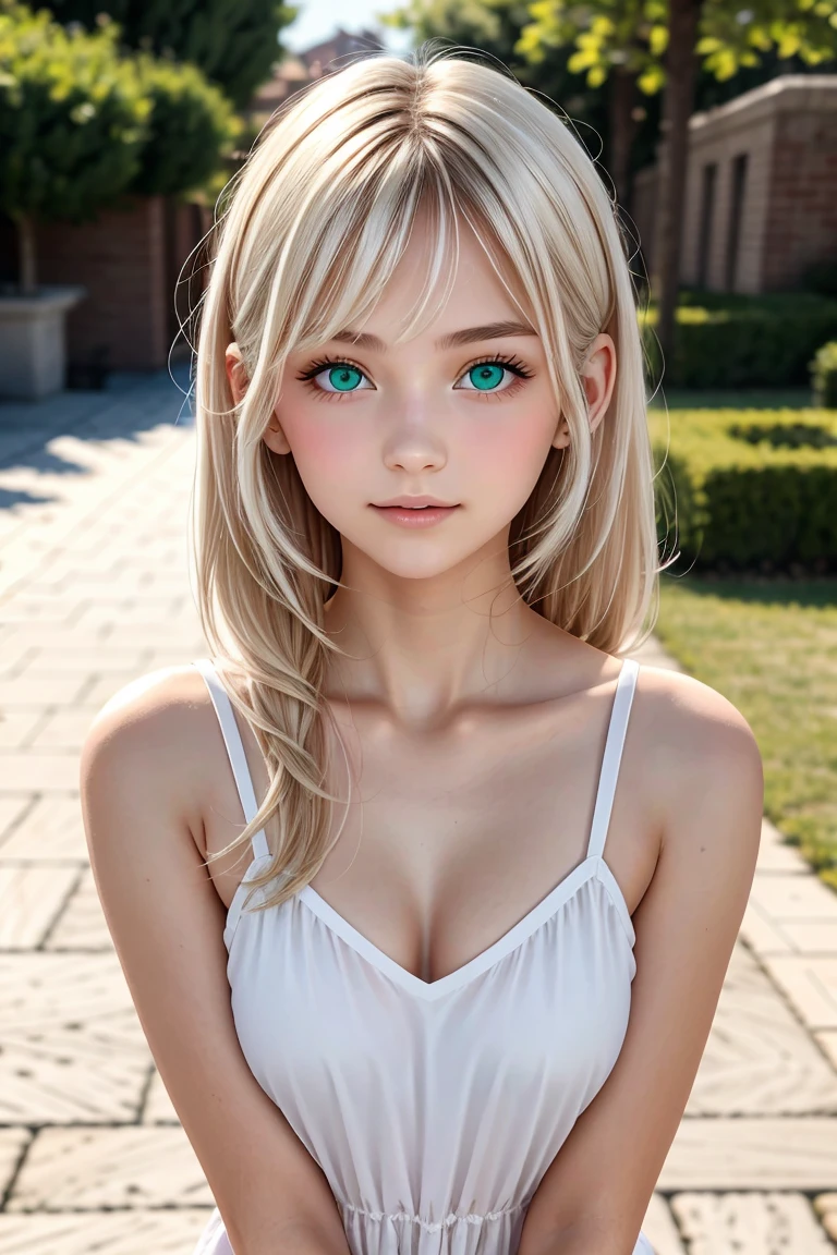 1 girl, beautiful detailed eyes, beautiful detailed lips, extremely detailed eyes and face, longeyelashes, cute, innocent, sweet, serene expression, golden hair, intricate flower crown, lush garden background, natural lighting, impressionist style, soft pastel colors, (best quality,4k,8k,highres,masterpiece:1.2),ultra-detailed,(realistic,photorealistic,photo-realistic:1.37)