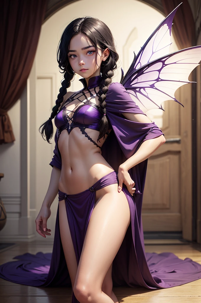 1GIRL MASTERPIECE, blushing, freckle, purple thighhighs, purple thighs, shades, nude, unclothed, partly cloudy sky, walking in antarctica, female, shy, tiny, little, small, smile, erotic, skinny, dark blue_hair, lips, light particles, sharp focus, bell, black_choker, long wings, hair bun, pointy ears, purple eyes, ,Rosetta, Curled hair, Fairy Wings,more_details:-1, more_details:0, more_details:0.5, more_details:1, more_details:1.5, Ponytail, Purple hair band, Fairy Wings, Cleavage, Vidia,