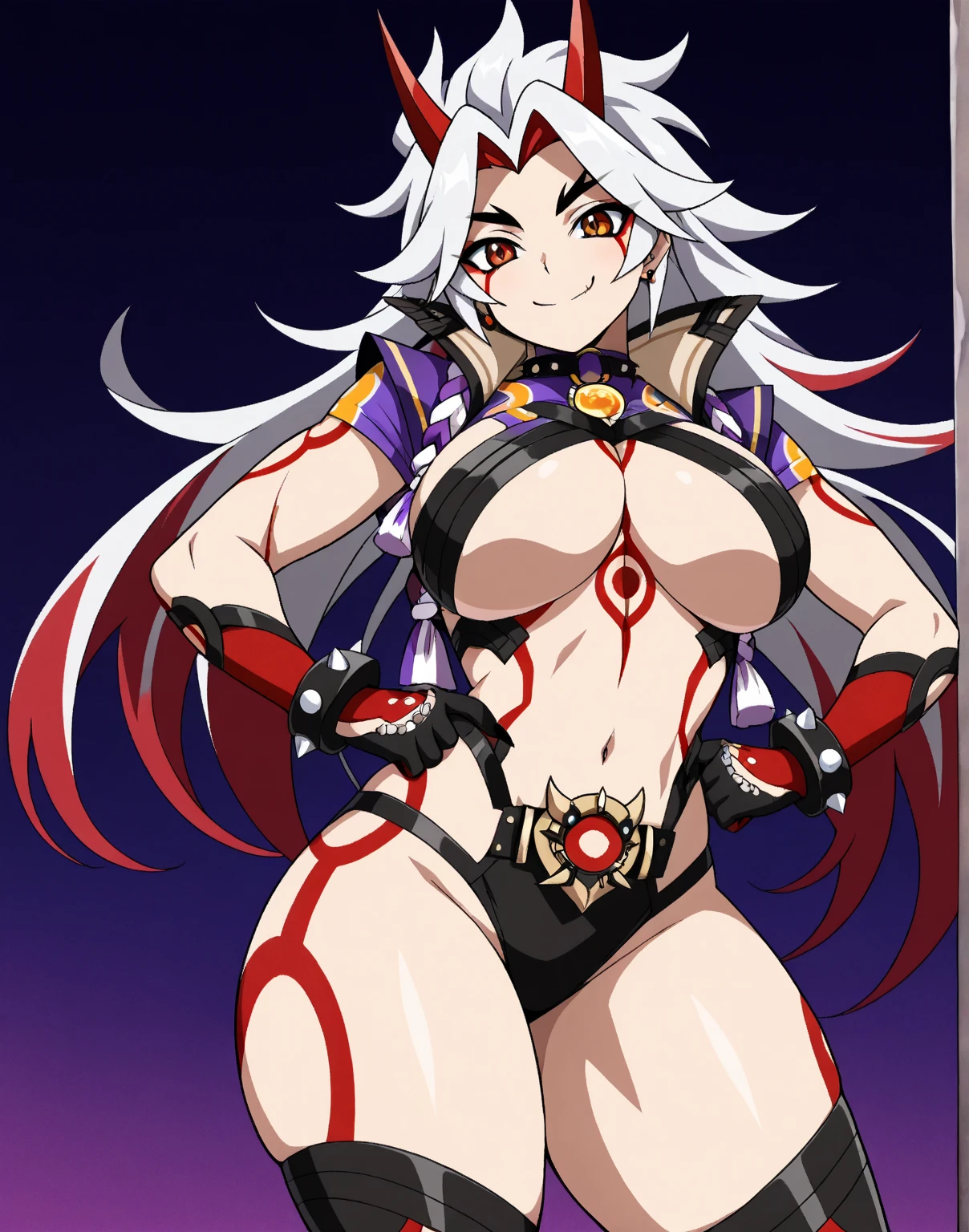 masterpiece, best quality, ultra high res, realistic skin texture, armature, (photorealistic:1.4), high resolution, raw photo, 1 girl, shiny skin, (detail skin:1.2), realistic skin texture, best lighting, sparkle, mecha armor, dramatic lighting, dynamic pose, (greek temple background:1.1), (night:1.2), (night sky), cosmos, milky way, golden armor, (cleavage), Phoenix_Ikki, (big breast), (helmet:1.2), tanned skin, black hair, (silver chest guard:1.3), (helmet), blue shirt,  volcano, lava, serious face