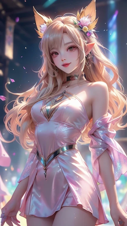 One was wearing a silver dress,Close up of woman with pink hair, 8K high quality detailed art, Guviz, inspired by Yanjun Cheng, Portrait Chevaliers du Zodiaque Fille, Guviz-style artwork, trending on cgstation, Fantasy art style, sakimichan frank franzzeta, 2. 5 D CGI anime fantasy artwork