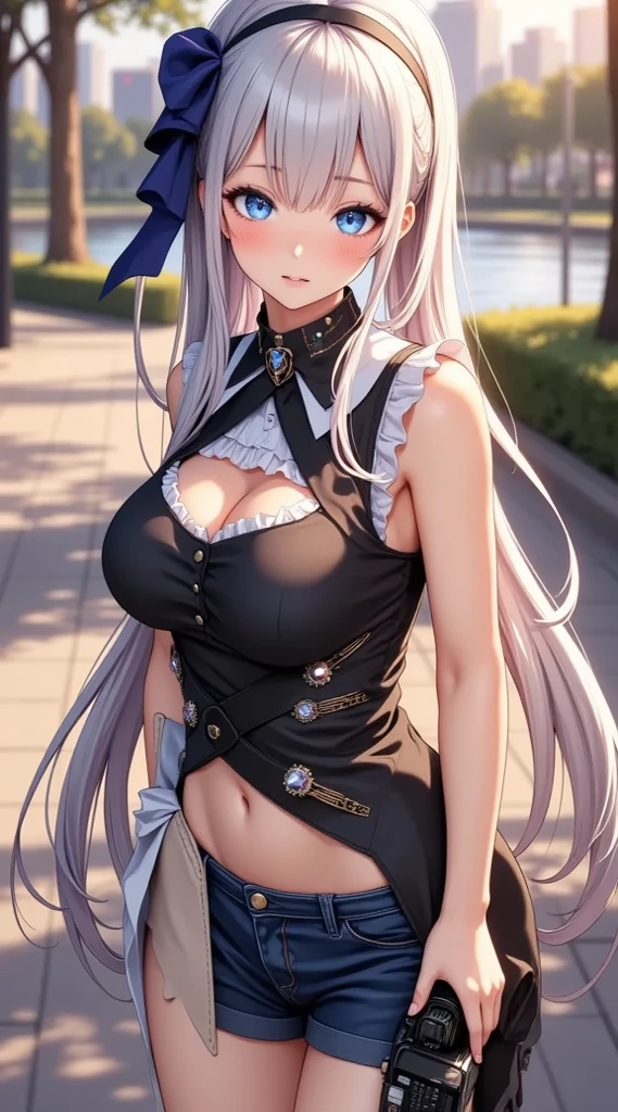 Sexy beauties，miniskirt，Giant breasts，Loli，cute，Unbutton