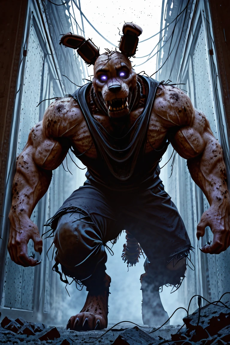 a close up of a cartoon bear with a big head, assustadora criatura de carne mutante, arte conceitual monstro, fat ripped satanic creature, monstro feio, como um d & D Monstro, bolha de carne, monstro horripilante, very large, criatura assustadora, Monstro assustador, SCP-914, criatura assustadora, arte conceitual da criatura, conceito de criatura realista, Criatura horripilante