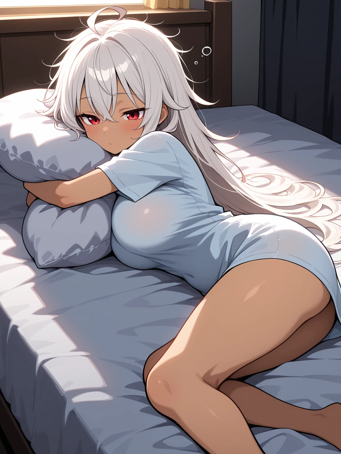 (8K Ultra High-Quality) (Masterpieces) (Image) (人物: Yuuka) 1 Girl, long hair, Orange eyes, naked no cloth, background in bedroom, girl getting fuck on bed, dick inside pussy, cumming inside pussy, cumming pour out of pussy a lot, licking girl boob, grab girl nipple, girl doing shame face protruding tongue.