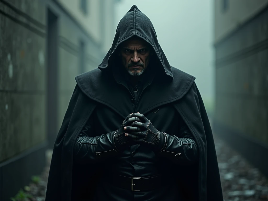 arafed man in a dark costume with a hood and a skull mask, a digital rendering by Andrei Kolkoutine, Artstation contest winner, digital art, detailed unreal engine 5 render, unreal engine 5 render dramatic, unreal engine 5 digital art, created in unreal engine 5, rendered in unreal engine 5, fantasy style 8 k octane render