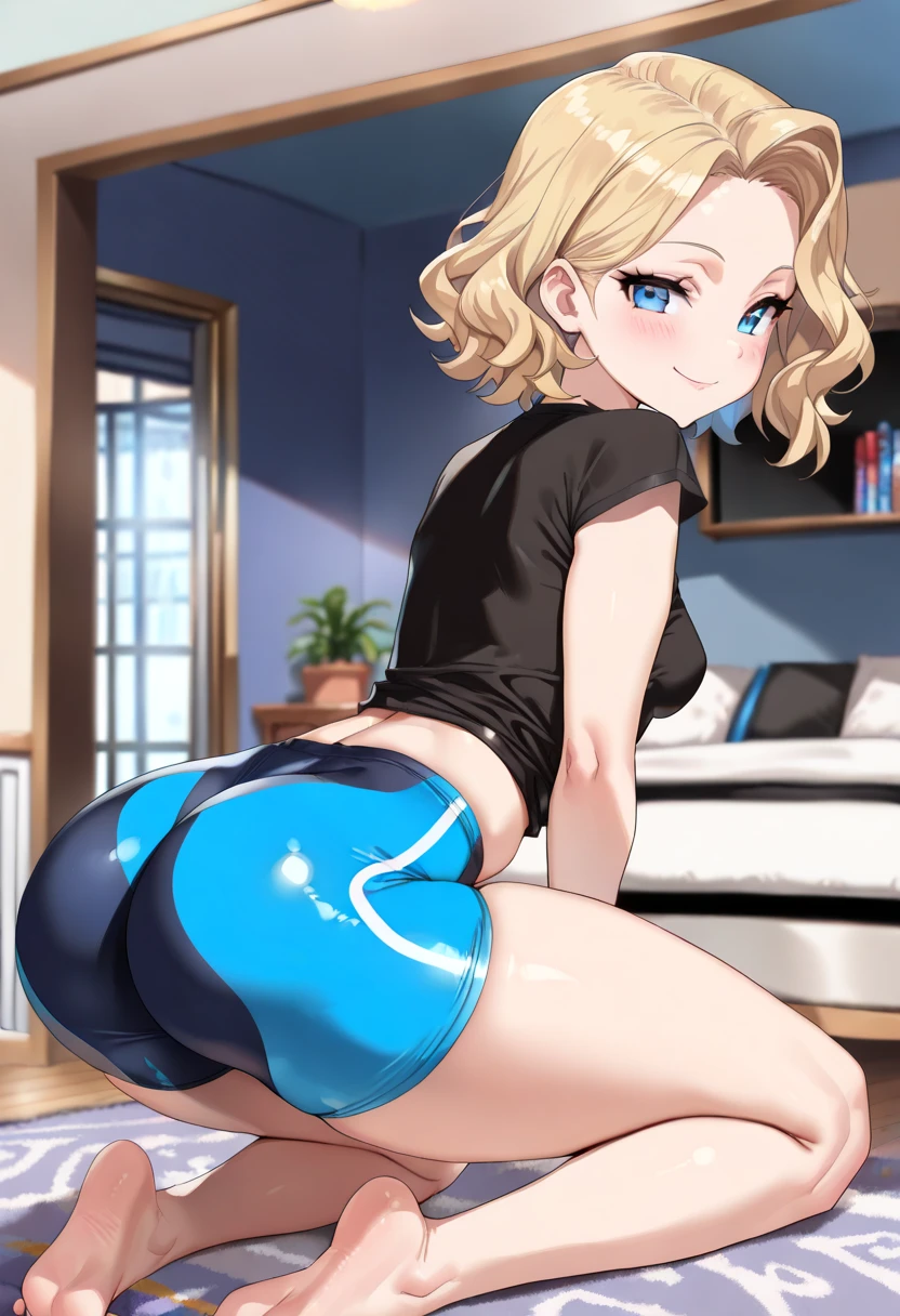 ((masterpiece)),((Highest quality)),((High resolution)),((Anatomical)),((Realistic)),((Detailed Description)), ((Full body view)), ((Perfect lighting)),8K)),((cute)), ((FOCUS standing girl.)),(((((One little girl))),(((FOCUS Loli))),(((neutral))),((FOCUS child)),((FOCUS 8-year-old)),((Beautiful eyes)),((FOCUS Baby Face)),((low length)),((FOCUS Petite)),((Flat Chest)), Blonde Hair, Wide Hips, Big Ass, Round ass, FOCUS WEAR BIKINI, BLACK HIGH HEELS, PANTYHOSE , LEATHER GLOVES , Are standing, From the side, From the back, surprised. HANDS ON HER HIPS, FOCUS BACK VIEW. THE GIRL IS LOOKING TO THE VIEWER, FOCUS PUSSY VISIBLE.