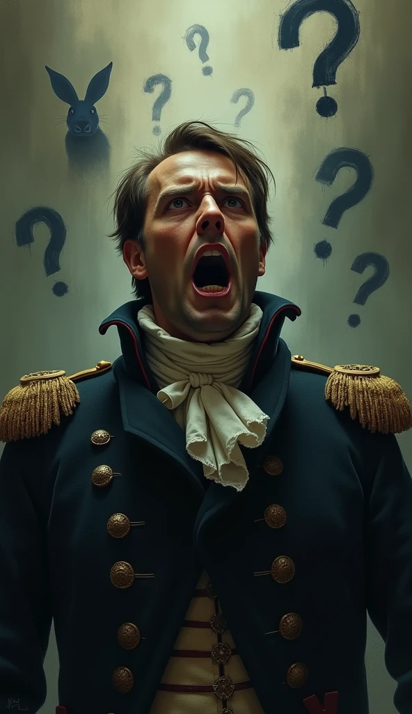A shocked expression from an audience looking at a small glass jar containing an object labeled as "Napoleon's penis". Represent it in a tasteful, non-explicit manner.