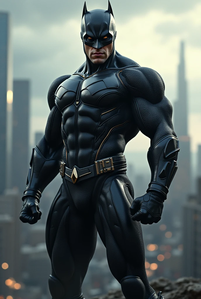 Steel-skinned superhero bending bars