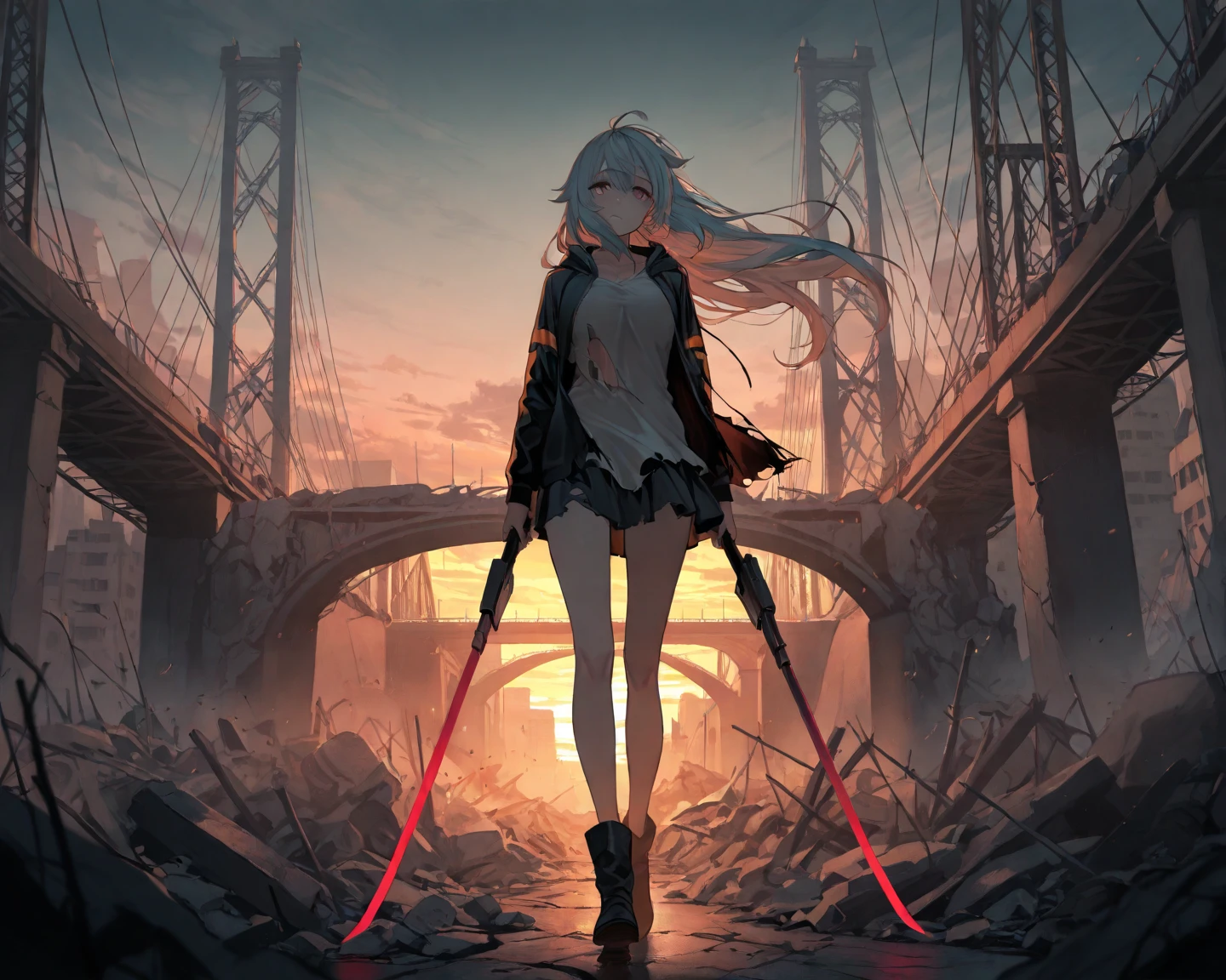 heyra_head, heyra_horns, heyra_body, heyra_hairstyle, heyra_tail, 1girl, solo, standing, outdoors, <lora:heyrav4.5:1>