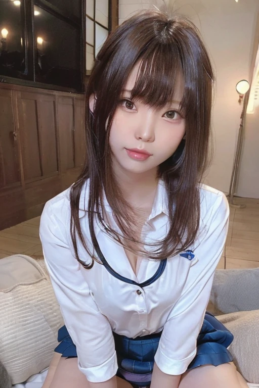 nsfw,((Best quality, 8K, Masterpiece: 1.3)), Sharp: 1.2, Perfect body beauty: 1.4, Slim abs: 1.2, ((Layered Hair Style: 1.2)), cowboy shot,Pink areola, (Wet white button long shirt: 1.1), (rain, street: 1.2), Wet: 1.5, Highly detailed face and skin texture, Detailed eyes, Double eyelids, Looking at the camera,top-down bottom-up,