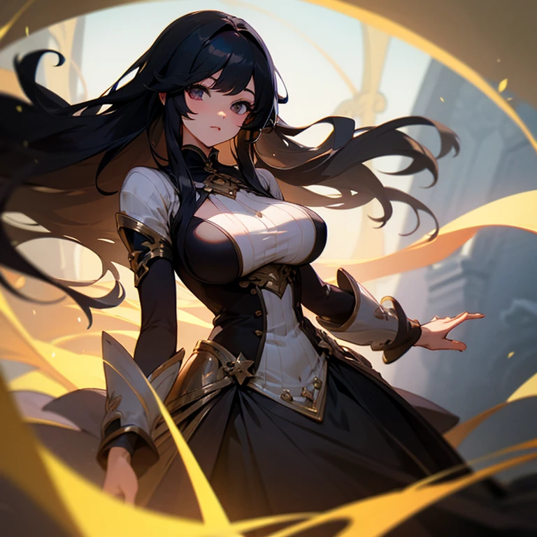 A beautiful black-haired woman transformed into the princess of the Land of Light