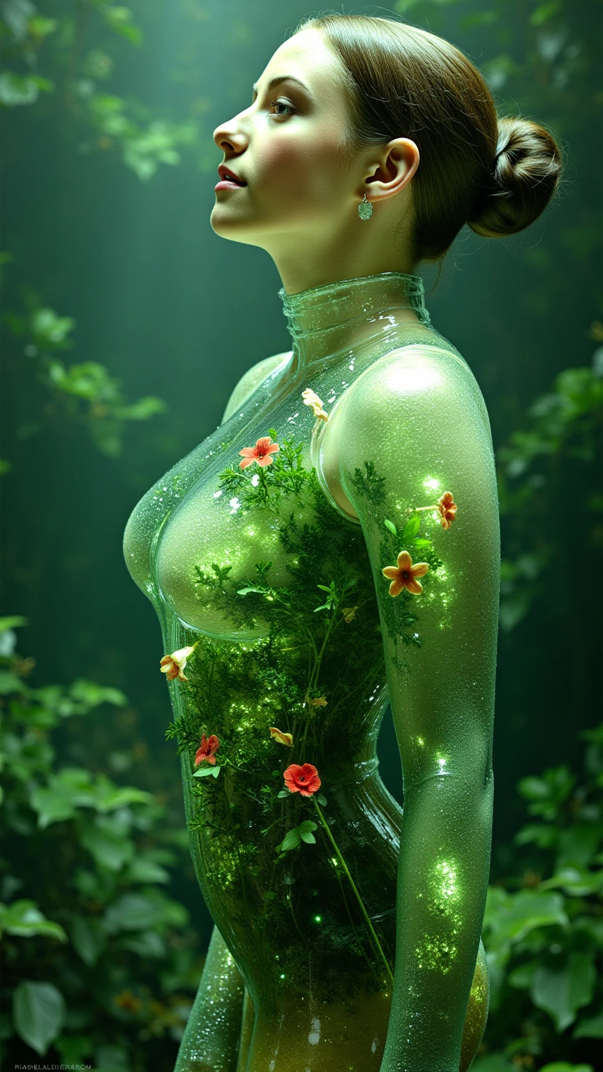 (full body:1.4), (photography:1.4) of a girl, (solo focus:1.4), (look at viewer:1.3), (single_braid), (transparent:1.4),
(Tan Satin Robe with Lace Trim), [intricate detail:0.3], (transparent:1.4),
(huge breast:1.41), (thin-waist:1.14), (wide pelvic:1.3), (thick thighs:1.4),  (highheels:1.4), (transparent:1.4),
(seductive pose:1.2), (flash_light,soft light:1.4), 
(Enchanted garden, chatty squirrels, magical blossoms, and the gentle whispers of nature's secrets.:1.2),
(best quality, detailed, realistic:1.4) <lora:å¥³å­©åºè¯¥æ¯è±åç:0.8>