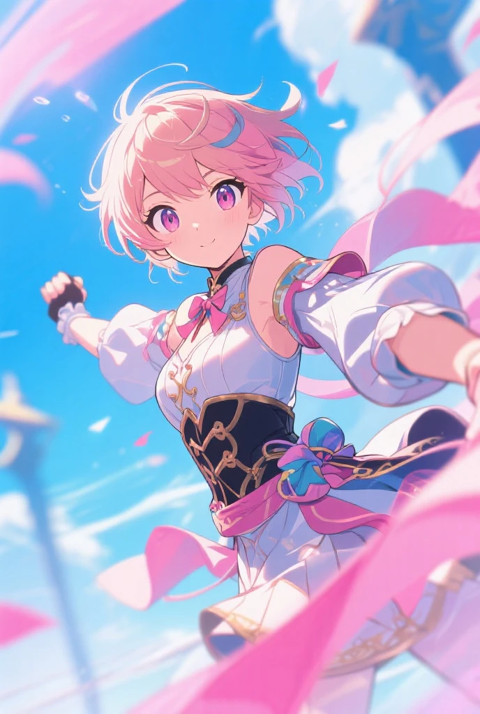 light pink petals floating in the air, continuation of the background