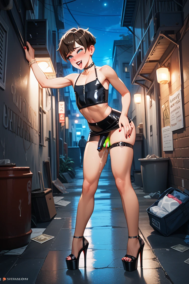 (16k, Best quality : 1.4, UHD, highest resolution, perfect quality : 1.3, lifelike, realistic, sharp, detailed)), (((1girl : 1.5, wearing BROWN COTTON PANTIES over LONG SHEER SKIRT : 1.3), detailed orgasm face : 1.6, eyes crossed : 1.7, perfect face, STANDING : 1.3, LEANING FORWARD : 1.4, drunk futanari cumming : 1.5, LONG brown SKIRT : 1.5, CHASTITY CAGE : 1.4, futanari LEANING FORWARD at busy nightclub : 1.5, cinematic lighting : 1.6, candid photography : 1.4, ARMS CROSSED BEHIND BACK : 1.2, showing underboob : 1.5)), (CLEAN FACE, huge penis : 1.8, big erection, futanari with eyes rolling back : 1.8, erection under clothes : 1.7, covered testicles : 1.8, squirting cum : 1.5,, PERFECT BELLY BUTTON, face in shot : 1.5), futanari with tiny testicles and big penis : 1.5, ((perfect eyes : 1.4, large eyes : 1.6, detailed face, penis in panties : 1.5, (perfect hands), perfect penis : 1.5, FUTANARI EJACULATING HARD : 1.4, DETAILED EYES, erection under clothes : 1.7)), ((eyes crossed : 1.6, blushing : 1.5, high resolution face, surprised expression : 1.1,futanari with ecstatic frustrated orgasm expression : 1.3, ((club photography : 1.5, laser lightshow at trendy nightclub : 1.5)), 1girl : 1.4 ((huge tits : 1.5, ERECTION UNDER CLOTHES, EYES ROLLING BACK : 1.7, eyes crossed : 1.7, exposed : 1.4, humiliated : 1.4)), wincing face, erection under clothes : 1.7)), ((1girl : 1.6, small testicles : 1.4, huge penis : 1.5, looking away, eye level shot : 1.3, futanari with intensely embarrassed face, futanari cumming intensely : 1.4, eyes rolling back : 1.8, chastity cage : 1.5))
