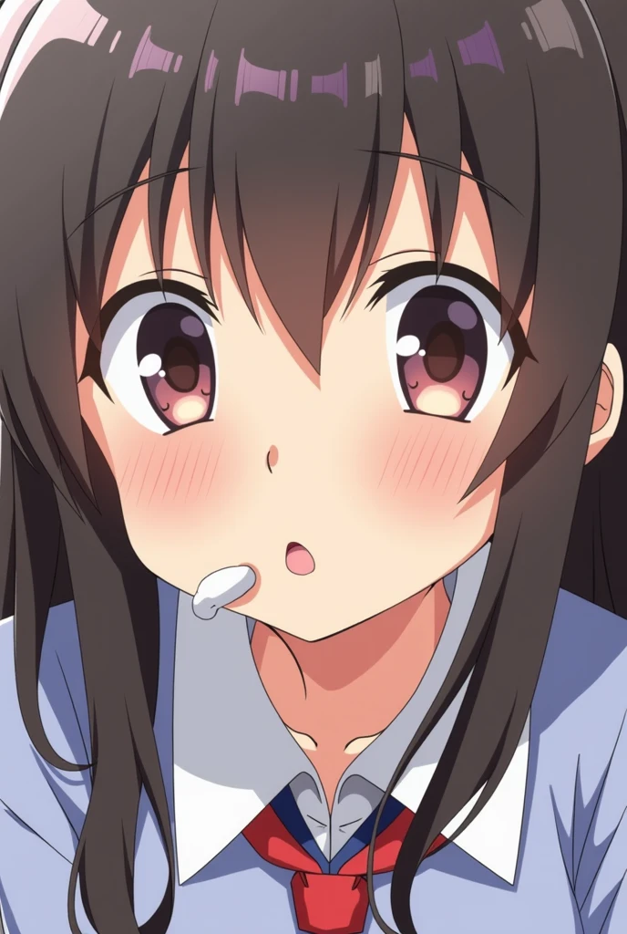 highest quality, High resolution,Anime Screen Capture, Browsing Caution、((Sex、Bukkake、blush))、Chubby、(((Huge breasts、Swollen nipples)))、Are crying、((Sperm coming out of nose))、Brown Hair、Green Eyes、Blowjob、((surprised、Sucking a big dick))、One braided ponytail、Realistic, masterpiece, highest quality, Perfect Anatomy, (Fine Eyes),