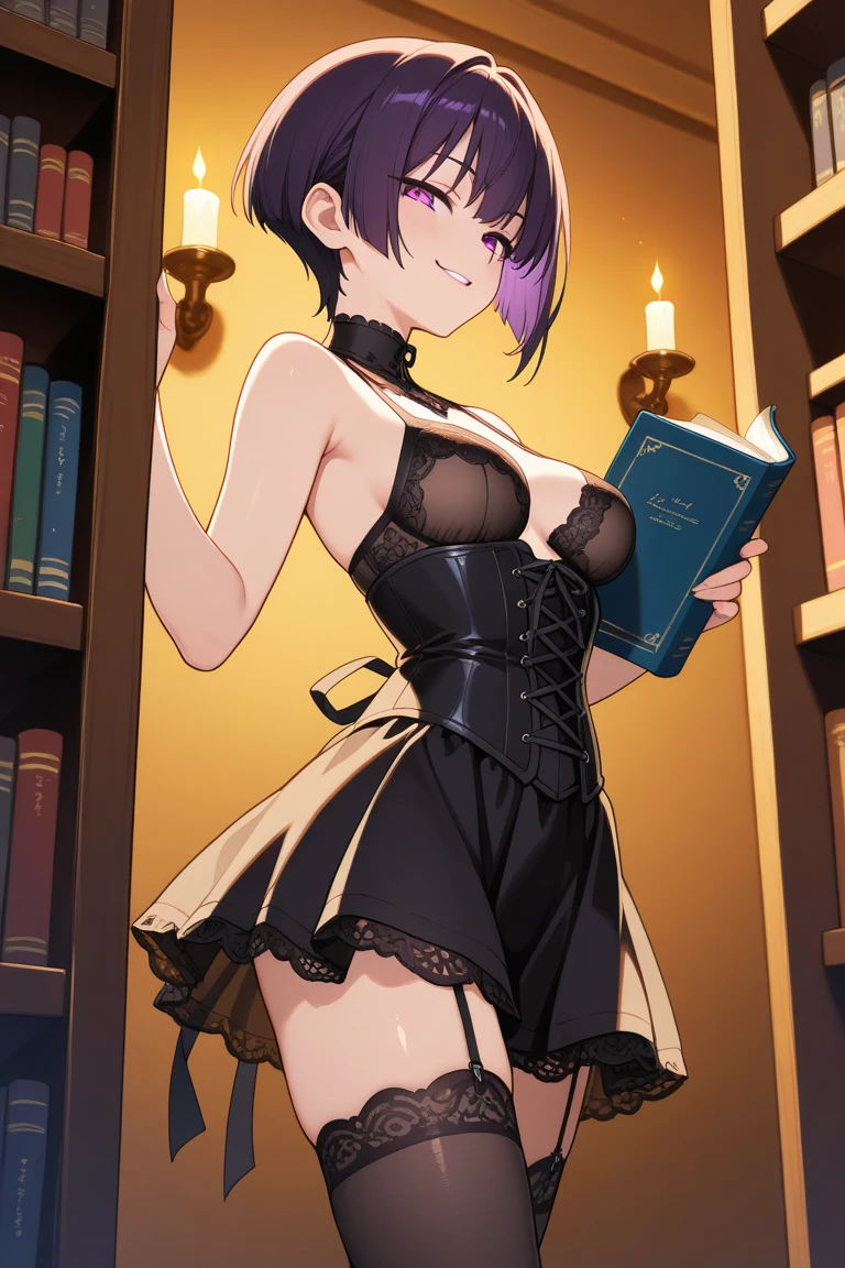 (((Upper Body、Accentuate your breasts))、(((Accentuate your breasts、Shiny underwear)))、Highest quality, 8k, masterpiece :1.3)), whole body, Sharp focus :One Girl,Glowing Skin,SSexy pose,Highest quality,Tabletop,shape,Very delicate and beautiful,Hmph,8k壁紙,wonderful,In detail,Official Art,Very detailedなティッカーUnity 8k壁紙,Incredibly ridiculous,Large file size,Very detailedな,High resolution,Very detailed,Beautiful detailed girl,Realistic,X-ray,The queue is full,(((Police Officer、mini skirt)))、(((Big Breasts、Purple Hair)))、(((church)))、Stand upright、Cleavage , ((長いPurple Hair、Glasseini skirt、dress、Sexy pose、Hairstyle: Short hair.、both hands、Witch Succubus、Lace panties