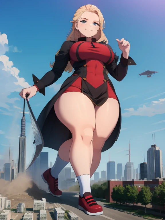 Woman, robust, super long hair hanging on the ground like a waterfall, abs, thick legs, huge breasts, huge buttocks, sexy, character realism, realism. Exaggerated body proportions, ((tall)),towering into the clouds, 10,000-meter giant, huge, excited, huge, towering, full body, thick thighs, wide hips, looking down and under the feet is a short house, digital painting, full body shot (perfect hands: 1.5)