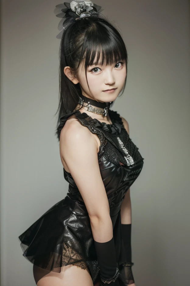 Hatsune Miku's Costume、full body shot、A woman with the same face as last time(misaki),4K、1people's women、slender、 Loose wavy styling 、seductive and attractive,Including face and skin texture,detailed eyes、a seductive look
