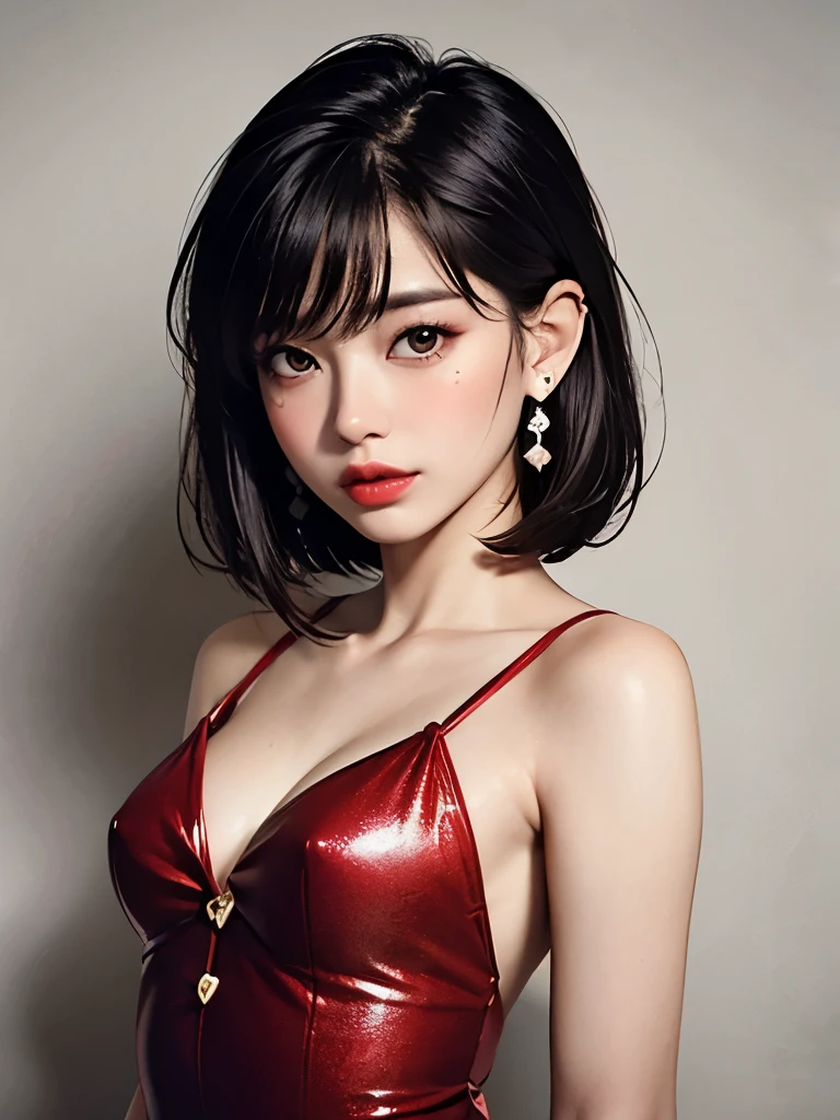 Pee (incontinence: 1.47), fashion trendy beautiful and attractive woman, gentle and attractive Chinese beautiful woman, Korean (kpop idol), delicate and sexy collarbone, attractive oval face, double eyelids, smart [peach] flower eyes, pink lips, small nose, bare shoulders, focus on the face, [[face close-up], ultra high definition, super detail, White off-shoulder lace shirt, (((black) lace panties), fresh and impressive, natural (big: 1.25), (kneeling on the ground), (legs wide open), (legs spread), (from a lower angle), (erect 1.5), (shiny skin: 1.4), (low angle)), perfect figure, areolas, cleavage, armpit wrinkles, (floor urine)), (NSFW: 1.05), (((showpiece, top quality, high precision)), 1 girl, (big breasts, photorealistic: 1.4), (((slightly above the camera, looking up at the camera, looking up, looking up at the camera, staring at the camera))), solo, , white background, snow-white background, mouth closed, happy smile, pretty black hair, Short hair, big eyes, pronounced double eyelids, eyelashes, ears out, long neck, long neck, absolute area, ((close-up of the face, short hair with bangs)), 19 years old, attractive proportions, shiny skin, clean collarbone, golden ratio face, perfect face, teardrop mole, mole on the chest, bangs, clean bangs, beautiful bangs, lip gloss, thin lips, white skin, undressed, large breasts, Small face, small face, staring at the camera slightly upwards, ((smiling a little at the camera, really nothing pure white background, very big big, big breasts))