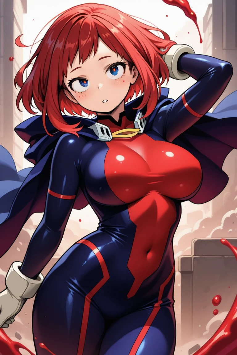 ultra-detailed, Explicit, Beautiful body, Beautiful Nose, Beautiful character design, perfect eyes, perfect face, ultra highres, 4K, beautiful legs, perfect legs, Nice hands, Perfect hand, Masterpiece, Best Quality, Highly detailed, illustration, absurdres, perfect anatomy, street fighter, doll suit, shadaloo doll, dollsuit, expressionless, blank eyes, looking at viewer, red gloves, emotionless, black latex, corruption, mind control, female combatant, full body, hypnotized, unhappy trance, full body suit, ribbed bodysuit, both arms at side, obey, perfect female body, extremely glossy latex, hypnosis, hypnoLora, empty eyes, Mind control device, poses, submissive_pose, Slave, standing straight, standing, standing at attention, hat, necktie, belt, latex, ribbed bodysuit, thigh Highs, garter belt, Fighting Stance, extending the right arm from the shoulder into the air with a straightened hand, military, thigh boots, black pantyhose, (((pixel-perfect, detail-perfect))), solo, 1girl, hair ornaments, short hair, short hair, twin tails, Ichinose Haru, Akuma no Riddle, red eyes, pink hair, evilsmile, evil grin