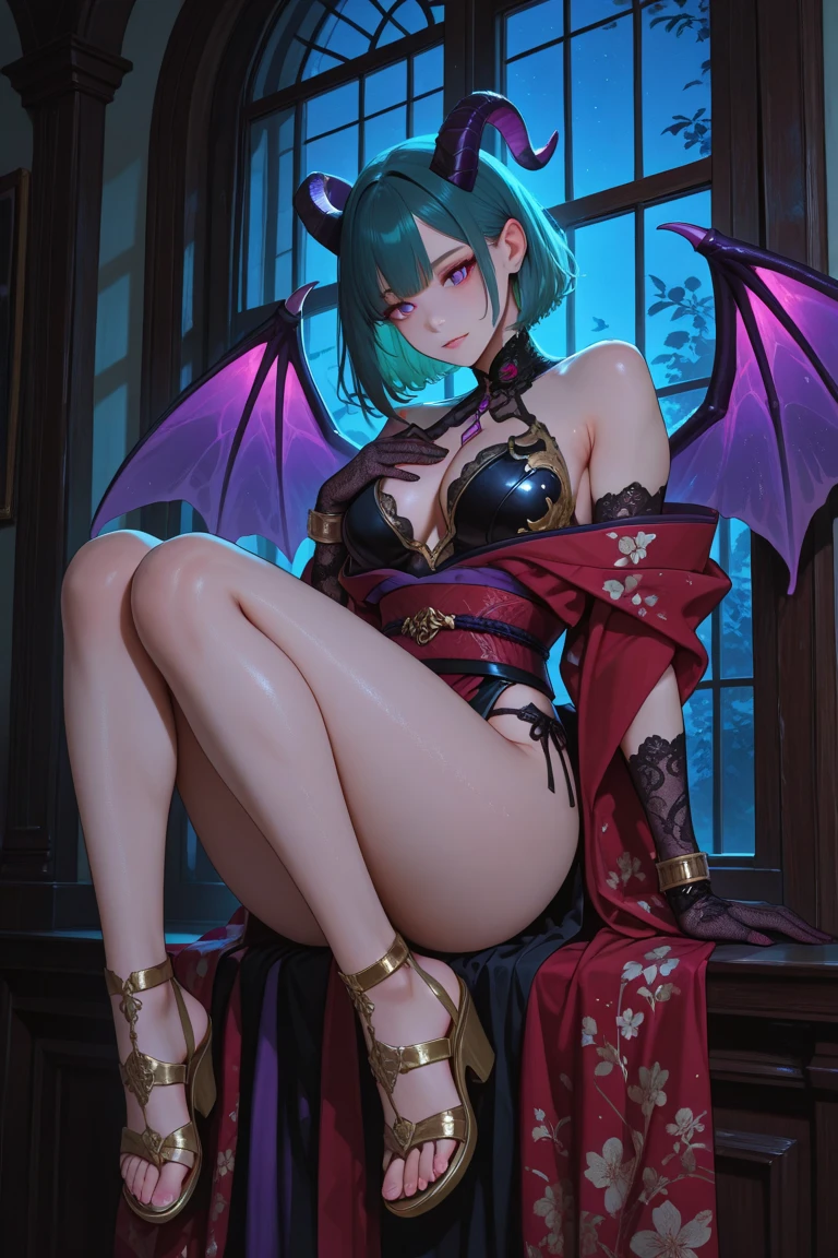 Full body strap suit huge tit Big ass Whip thighs seductiv a smile succubus Bare legged crawl