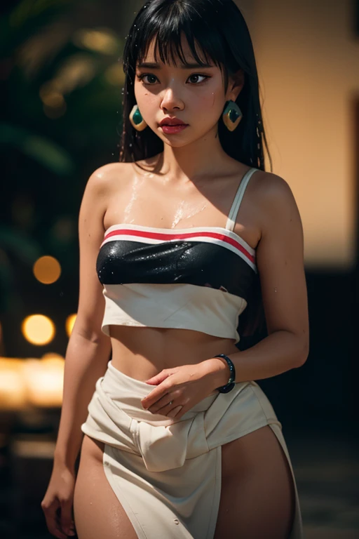(iphone 14 pro max selfie of a 19y.o. thai brunette ponytail haired woman :1.2), light leak, (inside a pattaya crowded bar wearing tight bikini:1.1), (medium breasts:1.3), (provocative slutty naughty look:1.1), (high detailed skin:1.0), detailed eyes, 8k uhd, dslr, late night photo, best quality, film grain, (skinny:1.2), (wearing sexy collar:1.2), (sexy style:1.1), long hair, straight hair, (brunette ponytail hair:1.2), (oily hair:0.8), (eyeliner:1.1), beauty marks, (thai woman:1.2) (sweat all over) (big drop of salt) (view from the ground) (bending doggystyle) (tight bikini) (covered boobs) (red color light atmosphere)