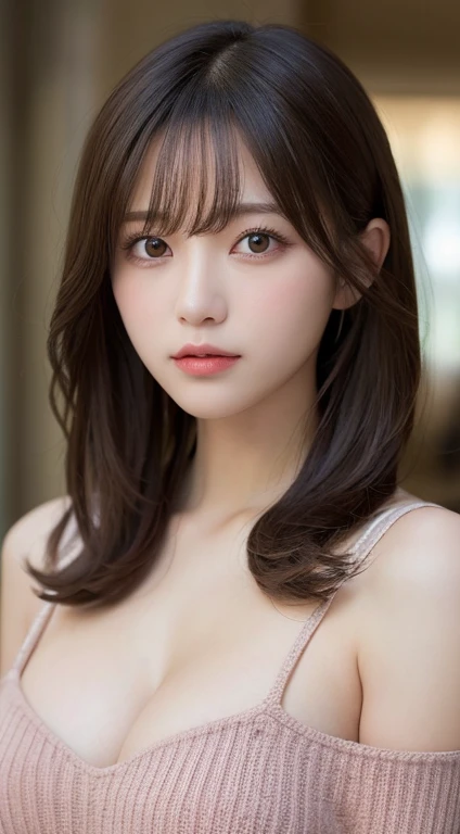 (8k.Highest quality), (beautiful)、Very delicate eyes、Brown eyes、22-year-old female、Brown Hair、Looking into the camera、Semi-long hair、Gal、Soft 、dress、Natural lips、Random sexy poses