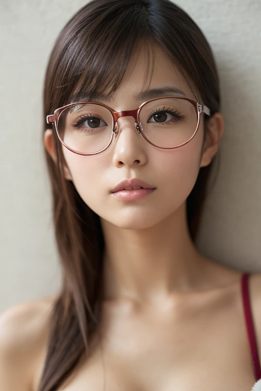 (((muste piece,It&#39;s photorealistic))), (((8K,best quality: 1.4))), ((super detail: 1.4)) , Beautiful woman,Japanese,25 years old,inside the train,Ultra-detailed facial features, Glasses,straight face, detailed texture, Natural Skin Shader, Full body,ultra high resolution,綺麗なJapanese女性,(magenta_bra,best quality),realistic eyes,realistic skin,golden ratio,long hair,1girl,big tits