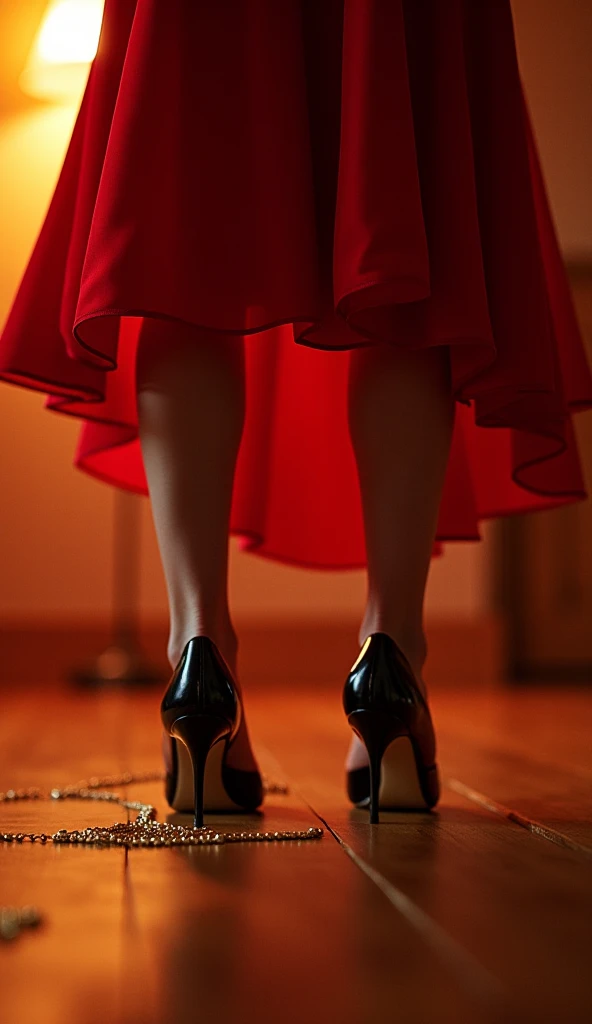 Low angle attractive woman, sexy dress, full body, blasphemous, catholic imagery