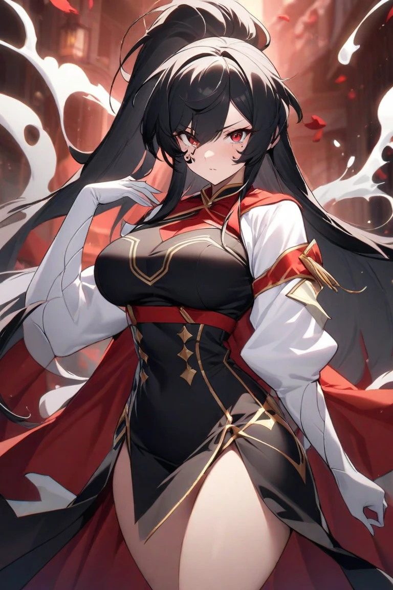Black silk big breasts two-dimensional red eyes