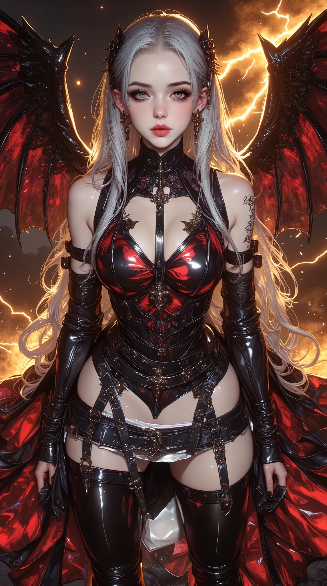 Official Art, 8k wallpaper unit, ultra detailed, beautiful and aesthetic, high quality, beautiful, Masterpiece, Best Quality, (platinum white hair, tangled, mandala, tangle, entangle: 0.6), low contrast, una linda chica que sirve pastel a los DEMONS, lilac, bright pastel colors, kawaii, (horror), creepy, rabbit skull, goat skull, in hell, creepy, DEMONS, claws, better lighting, beautiful face,