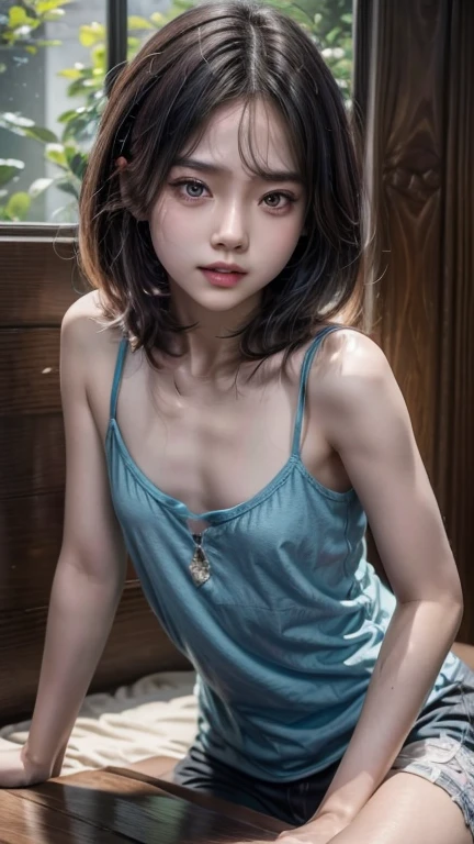 Pubic hair grows、Smile full of happiness、((ssex:1.3))、During hard sex、、Panting face、Lacking、After being attacked、school girl outfit、a sailor suit、Sweating、Expression in a state of excitement、short-hair、eye glass、((cute little:1.1))、((1 beautiful girl)), tmasterpiece,White transparent underwear and panties,Very beautiful long slim legs,((Wear naked clothes))((full body Esbian))((())),exhibitionists,Random exposure of genitals、女の子1人、独奏、White sneakers、White mini skirt、masterpiece、top-quality、realisitic、Hyper-detailing、(Glossy skin、be sweaty:1.4)、absurderes、Looking at the camera、short dark hair、Brown-eyed、A slender、动态照明、hight resolution、foco nítido、depth of fields、A detailed eye、Sharp eyes、Realistic eyes、(small tits:1.6)、(thick thight:1.0)、outside of house、Skysky、see -through、pussy,nude