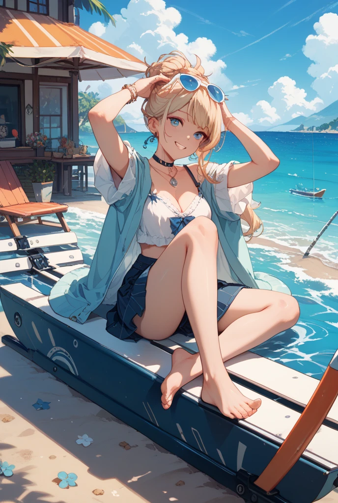masterpiece, Highest quality, wallpaper, One girl, alone,Swimwear, summer、Seaside