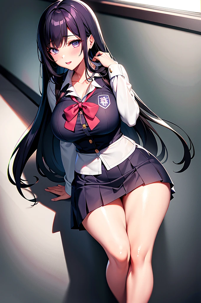 Beautiful woman、Twin tails、Blazer Uniform、Very short pleated skirt、Very thick thighs、Acme Face、Best image quality、High resolution、masterpiece、super high quality、Thick pubic hair、Screaming orgasm face、Grey panties、Grey bra、Very big ass、Very large breasts 、Blushing、4K quality、Blushing、泣く of ecstasy、Wearing black knee socks、Heavy breathing、{Highest quality}, {so beautiful}, {Very detailed}, {Best illustrations}, Browsing Caution, girl,
