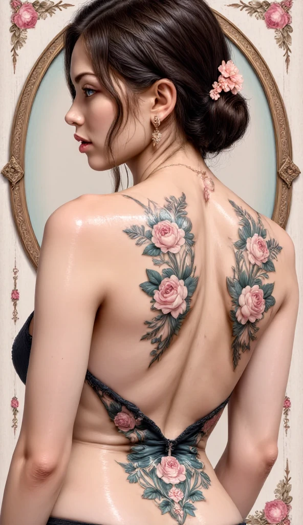 (ultra high definition, high quality,8k, masterpiece: 1.3),  1 Korean woman, alone, Short hair, (White wedding dress), bridal veil, Inside the cathedral, Let&#39;s see one&#39;I&#39;m back, Tattoo on the back, colorful tattoos, (tattoos of different colors: 1.4), (Tattoo on the whole body: 1.5), (big ass: 1.4), big bust, holding a bouquet., developed back muscles, skinny abdomen,I can see a little bit of your butt, Nose Blade, 