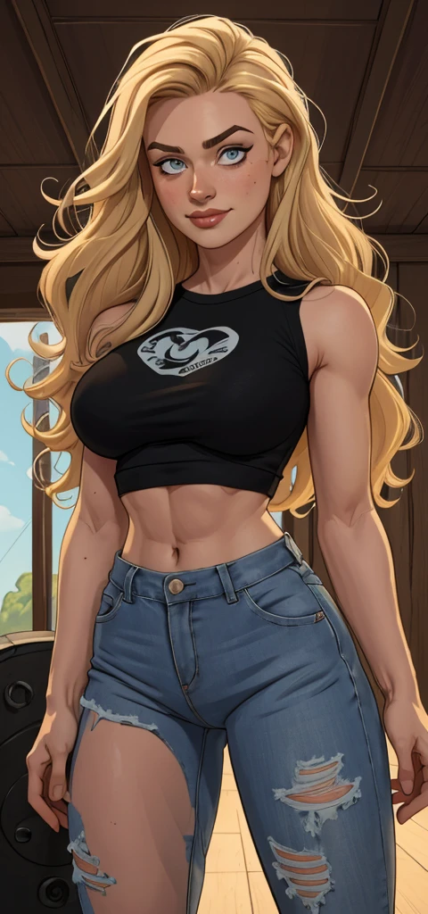 Personagem Yvonne Strahovski omagem de desenho animado de uma mulher .Ilustra??o estilo desenho animado, estilo de arte dos desenhos animados, estilo de arte dos desenhos animados, digital illustration style, design de nus com seios amostra lindo e redondos