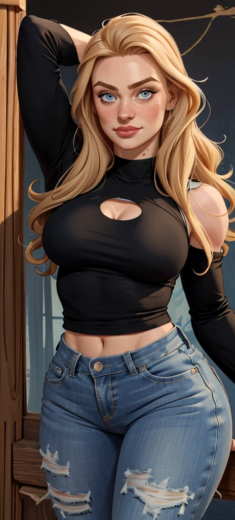 (masterpiece:1.2, top-quality), (realistic, photorealistic:1.4), beautiful illustration, (natural side lighting, movie lighting), 
looking at viewer, full body, 1 girl, japanese, 20 years old, perfect face, perfect body, cute and symmetrical face, shiny skin, babyface, bare arms, 
(long hair, wavy hair, sideburns, hair intakes, blond hair), swept bangs, gold eyes, big eyes, (medium breasts, seductive thighs), puffy nipple, , 
beautiful hair, beautiful face, beautiful detailed eyes, beautiful clavicle, beautiful body, beautiful chest, beautiful thigh, beautiful legs, beautiful fingers, 
((symmetrical clothing, beige turtleneck sleeveless knit, denim mini skirt), , necklace, earring), high heel, 
(beautiful scenery), evening, (city street), forward bends with emphasis on the chest, emphasis on the buttocks, (lovly smile, upper eyes), 