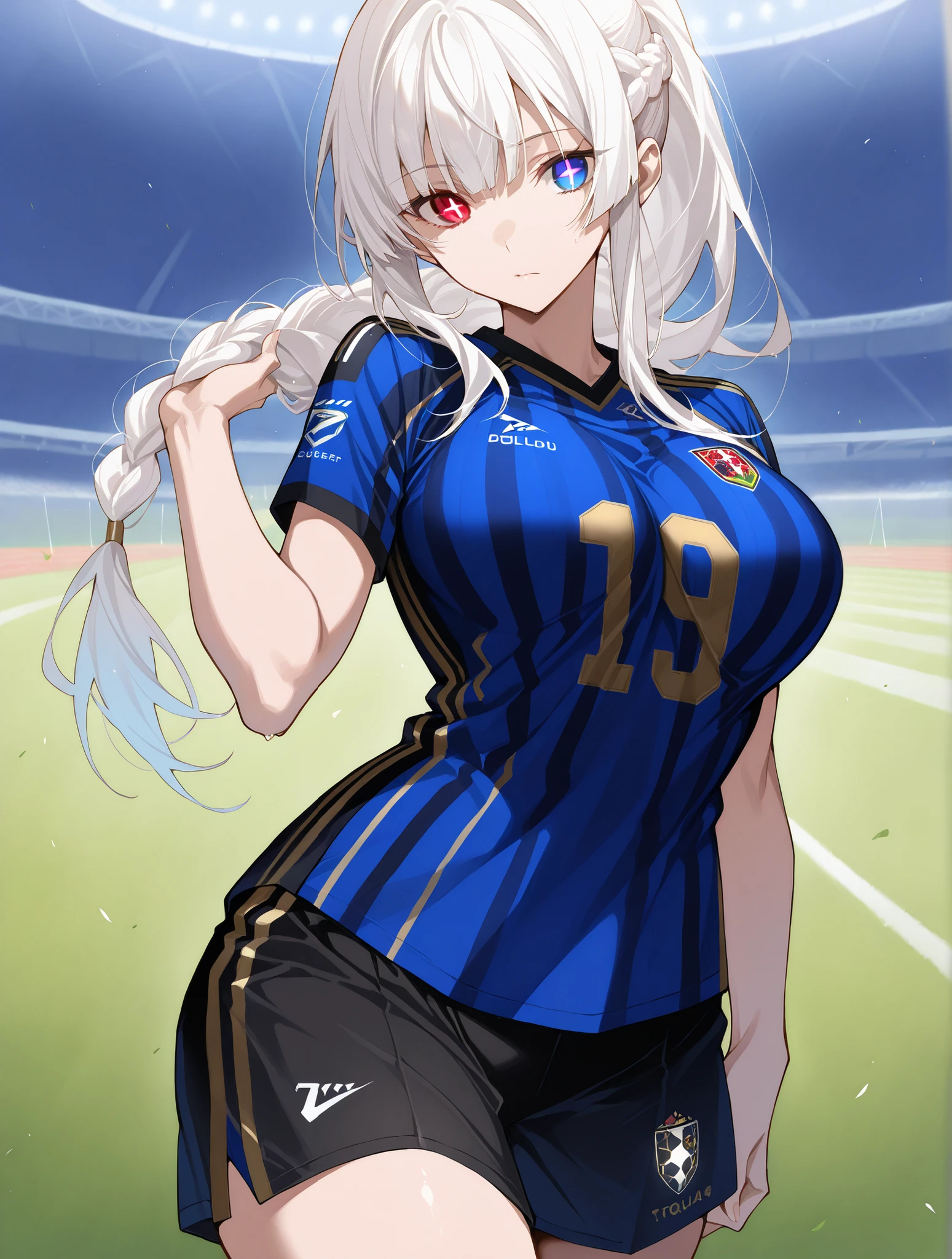 ((masterpiece)),(((best quality))),((character design sheet)),((rough sketch)),((vulgar)),thick thighs,1girl,blond hair,big ,((between breasts)),pussy juice,wearing an Wet sexual soccer uniform and soccer shoes,shirt harf lift,milking