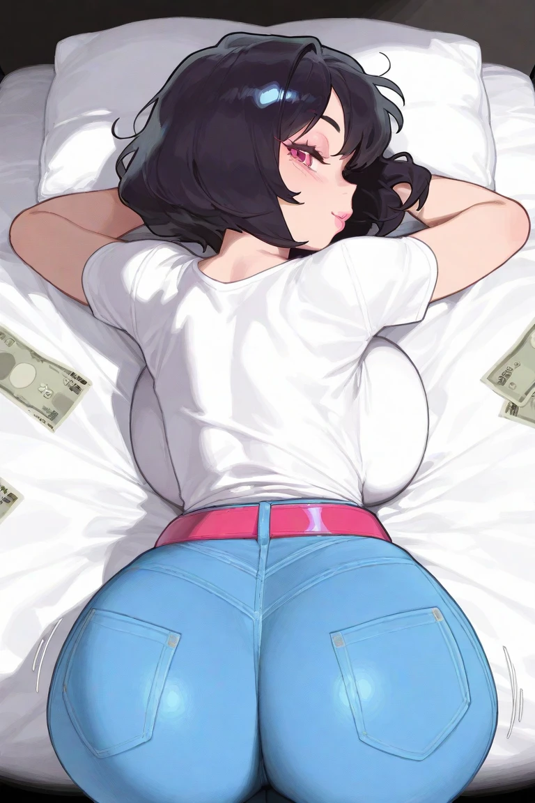 ((sexy girl ,prostitute))nsfw, wholesome prostitute, nighttime, love hotel room, sex, vaginal, thrusting, closeup, visible pussy, lying on bed, teen girl, ikuchan, spread legs, on back, small breasts, long hair, illya is greatly enjoying it, choker, slutty, earrings, prostitution, thrusting, (motion lines), little slut, holding money in hand, girl is looking at the money in her hand, pain, enduring, tears, crying, clenshed teeth, thin waist,