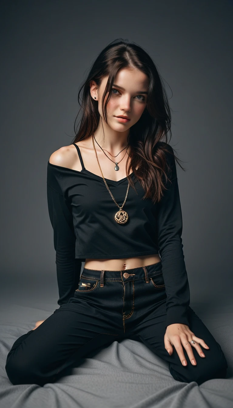 (((Masterpiece))), 25-year-old Caucasian French girl with shoulder-length messy red hair, adorned with crystal glow, blooming hair akin to . Certainly!
he is holding in arm a open banner, wearing a black leather jacket, yellow top, black leggings, black background