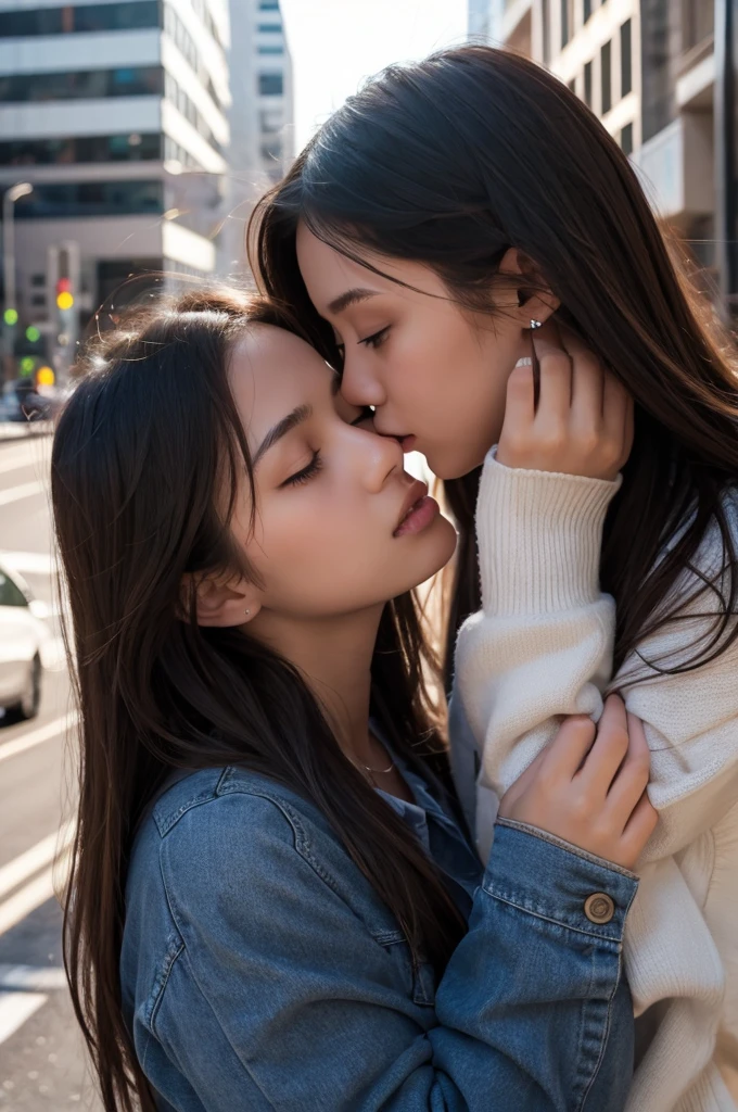 man and woman kissing