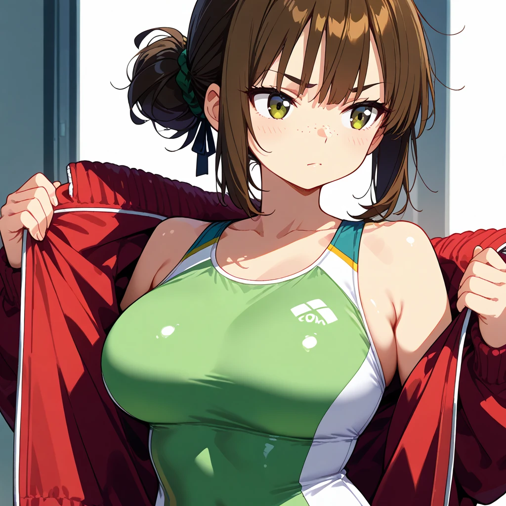 [One person, Wonderful nature \(umamusume\), umamusume], (Goblin Slayer!), (throw_hand, pink vibrator remote switch in throw_hand, throw:1.2), Highest quality, Very detailed, masterpiece, Ultra-high resolution, 8k, Ridiculous, Cowboy Shooting, Blurred, focus on, Embarrassing, blush, cute, Open your mouth, What saliva leaves behind, Wet skirt hem, (Sticky panties:1.1), Bulging of the vibrator cord, Vibrator with Garters, (Cleavage), Classroom Background, My skirt accidentally exposed,(Large Breasts), (Crop Top Belly Button), (Waistline), Accidentally exposed panties