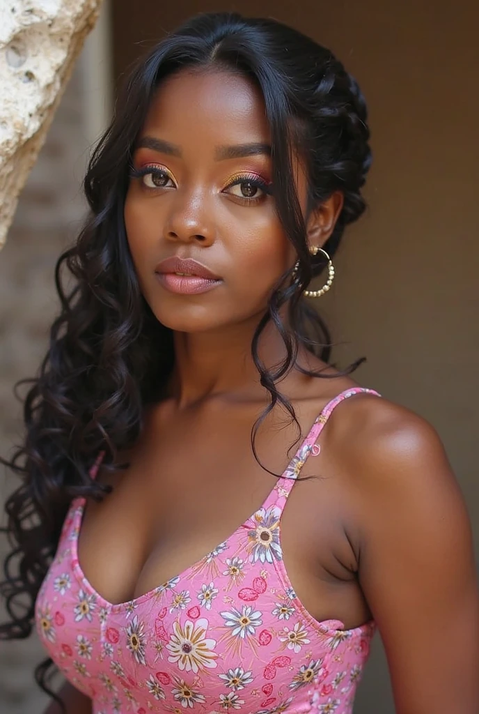 4k,HDR,Symmetric,Professional photography,RAW photography,high-resolution image,500px,extremely detailed,incredible detail,bokeh,sharp focus on subject,Ultra realistic,(best lighting),(high detailed skin:1),8k uhd,dslr,soft lighting,(best quality:1.2),(high res:1.2),(detailed:1.2),(realistic style),detailed eyes,Fujifilm XT3,((photo-realistic:1.8)),masterpiece,((nsfw:1.9)),((uncensored:1.9)),Ultra realistic, RAW photography, high-resolution image, 500px, extremely detailed, high detail, Ultra realistic, (best quality), (masterpiece), (best lighting), (high detailed skin:1.0), detailed eyes, 8k uhd, dslr, soft lighting, best quality, film grain, (best quality:1.2), (high res:1.2), (detailed:1.2), (nsfw:1.1), (best quality), (realistic style) best quality ,(realistic, photo-realistic:1.3), (high detailed skin:1.0), detailed eyes, 8k uhd, dslr, soft lighting, best quality, film grain, Fujifilm XT3, masterpiece, beautiful young african american woman, 20 years old, only wearing black underwear, beautiful black dress, smiling, happy, standing in the forest, big oak tree behind her, green bushes in the background, green grass on the ground, perfect eyes, curly black hair, dark brown eyes, ebony skin, small dark nipples