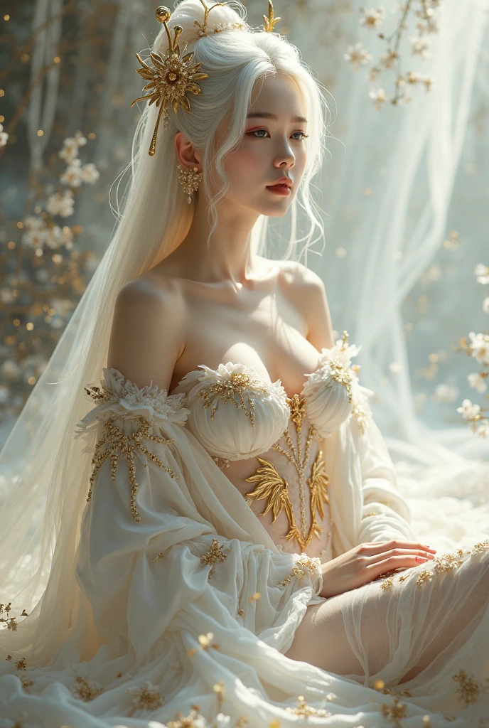 ((gorgeous princess)), (with long flowing white hair), (bright and beautiful eyes), trending on Art Station, flower of hope by Jean-Honor Fragonard, Peter mohrbacher, super detailed, crazy details , stunning sophisticated elite art nouveau ornate liquid wax elegant luxurious greg rutkowski ink style sticker vector art beautiful character design double exposure shot luminous design, winning entry, masterpiece, amoled black background,