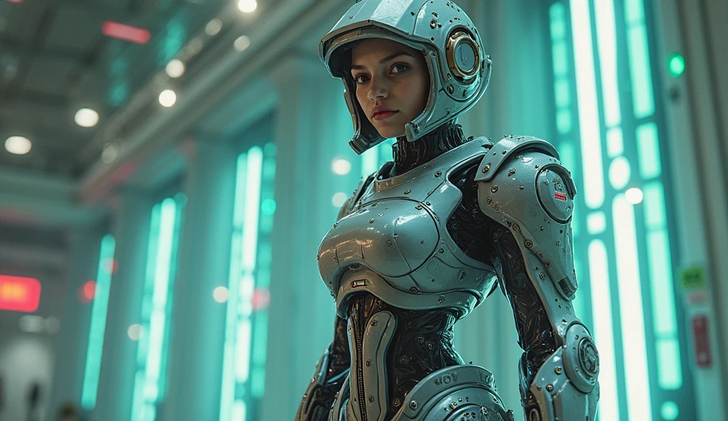 (full body shot) woman with a (robot suit) standing in the light rain, in the style of detailed hyperrealism, 32k uhd, daria endresen, (close up:1.1), webcore, adventure <lora:GigerRainbowXL:0.8> g1h3r <lora:Exoskeletal_Echos_XL:0.65> exoskel, subsurface scattering, Photorealistic, Hyperrealistic, analog style, realistic, film photography, soft lighting, heavy shadow