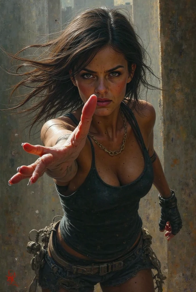 hands breaking chains that kept her tied